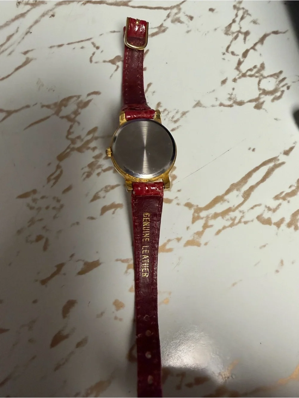 Vintage Pearl Santa Claus Quartz Watch Glitter Christmas Gold Tone Needs Band